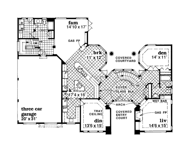 House Blueprint - European Floor Plan - Main Floor Plan #47-1010