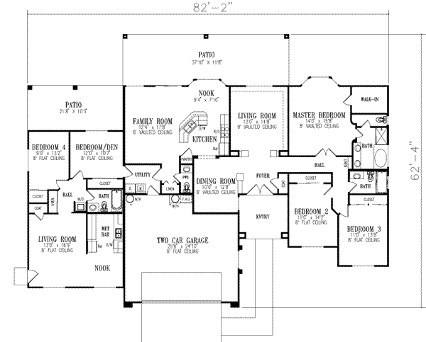 House Plan Design - Ranch Floor Plan - Main Floor Plan #1-657