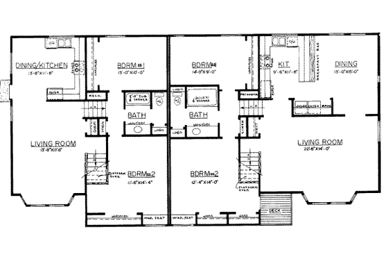 Floor Plan - Main Floor for Modern House Plan #303-202 - 2 bed, 1 bath