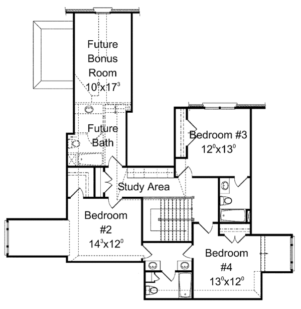 Home Plan - Classical Floor Plan - Upper Floor Plan #429-250