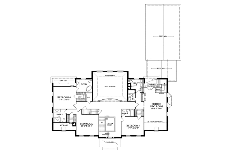 Dream House Plan - Floor Plan - Upper Floor for Colonial House Plan #137-357 - 4 bed, 5.5 bath