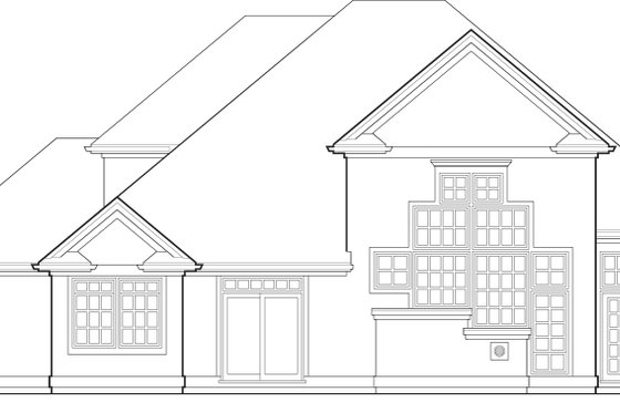 Exterior - Rear Elevation for European House Plan #48-610 - 3 bed, 2.5 bath