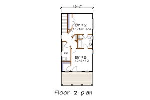Floor Plan - Upper Floor for Craftsman House Plan #79-303 - 3 bed, 2.5 bath