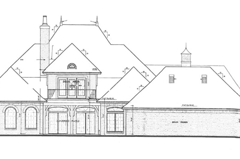 Dream House Plan - Exterior - Rear Elevation for European House Plan #310-1256 - 4 bed, 3.5 bath