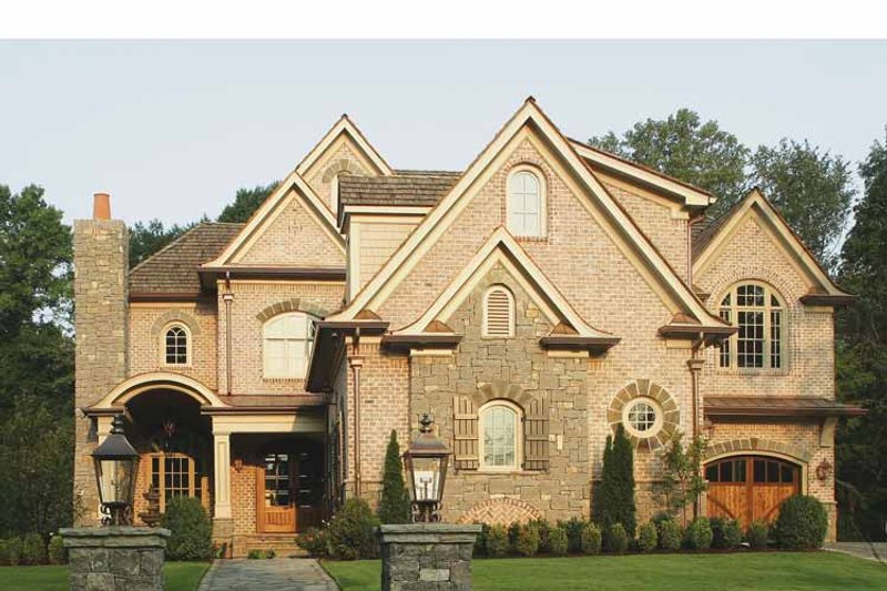 House Blueprint - European Exterior - Front Elevation Plan #54-349