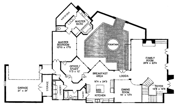House Design - Country Floor Plan - Main Floor Plan #301-121