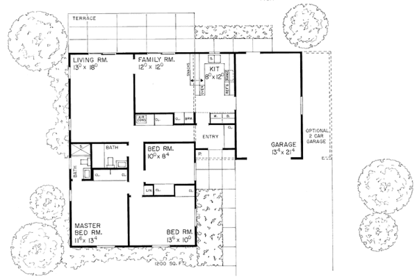 Home Plan - Ranch Floor Plan - Main Floor Plan #72-516