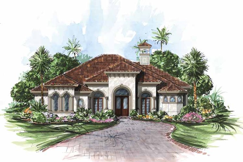 Dream House Plan - Exterior - Front Elevation 3 for Mediterranean House Plan #1017-22 - 4 bed, 4 bath