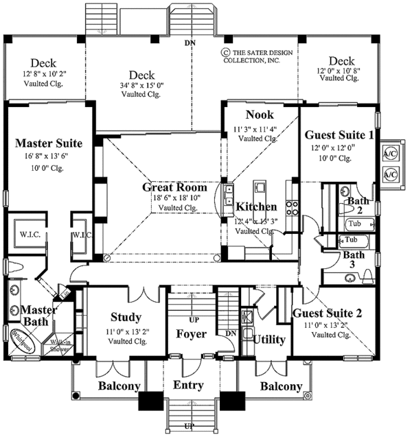 House Plan Design - Southern Floor Plan - Main Floor Plan #930-163