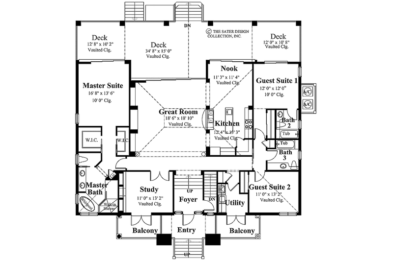 Home Plan - Floor Plan - Main Floor for Southern House Plan #930-163 - 3 bed, 3 bath