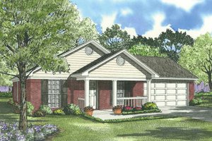 Southern Exterior - Front Elevation Plan #17-537