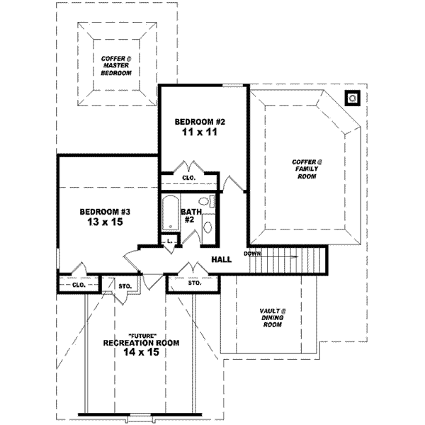 European Floor Plan - Upper Floor Plan #81-697