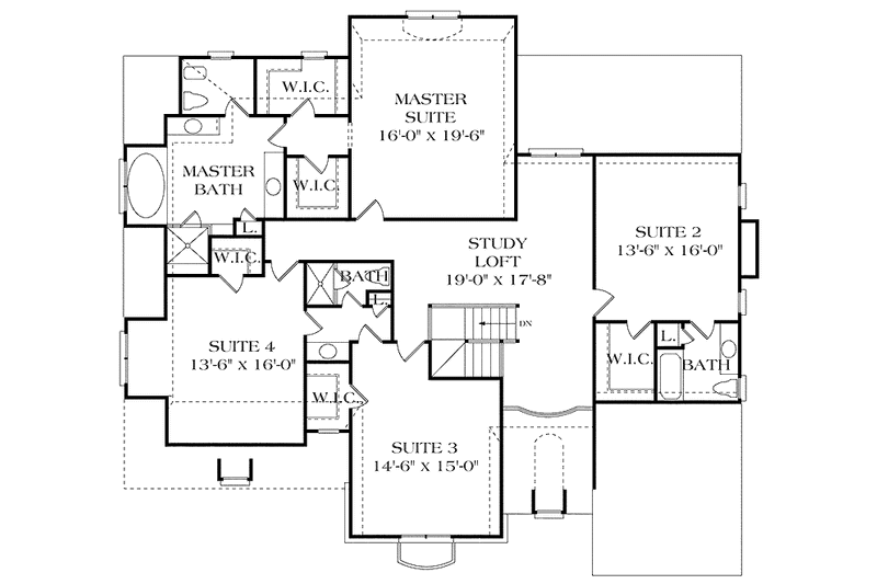 Home Plan - Floor Plan - Upper Floor for Country House Plan #453-424 - 5 bed, 4.5 bath