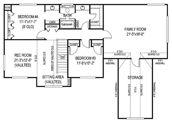 Home Plan - Country Floor Plan - Upper Floor Plan #11-271