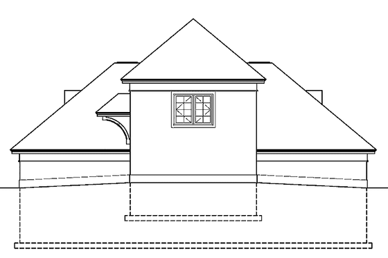 Exterior - Rear Elevation for Bungalow House Plan #72-1145 - 1 bed, 1 bath
