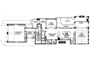 Floor Plan - Main Floor for Mediterranean House Plan #1058-155 - 3 bed, 3 bath