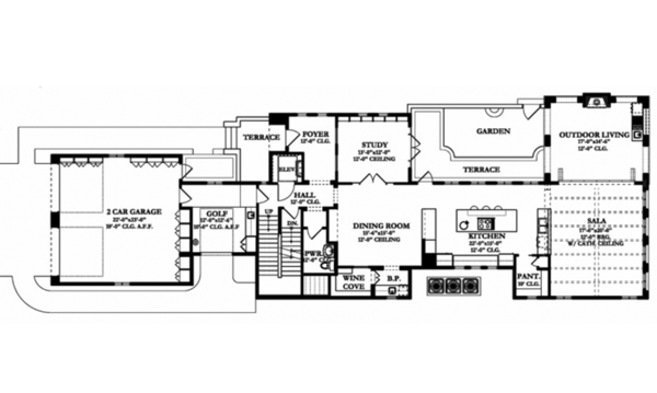 House Design - Mediterranean Floor Plan - Main Floor Plan #1058-155