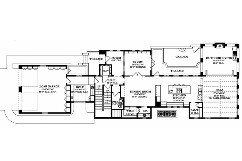 House Plan Design - Floor Plan - Main Floor for Mediterranean House Plan #1058-155 - 3 bed, 3 bath