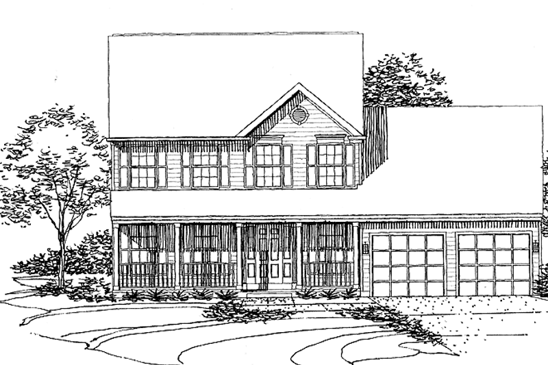 Architectural House Design - Exterior - Front Elevation 3 for Colonial House Plan #320-909 - 3 bed, 2.5 bath