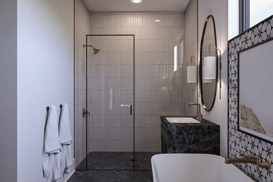 Interior - Master Bathroom for Barndominium House Plan #455-385 - 6 bed, 5.5 bath