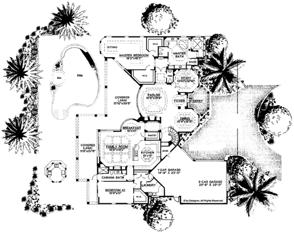 Dream House Plan - Mediterranean Floor Plan - Main Floor Plan #1017-69