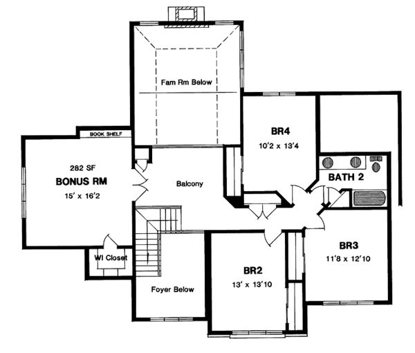 Dream House Plan - Country Floor Plan - Upper Floor Plan #316-146