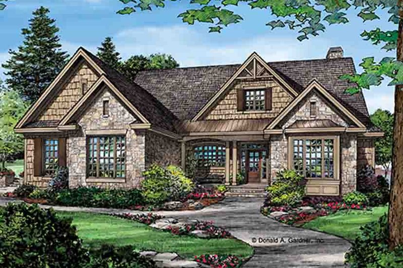 Architectural House Design - Exterior - Front Elevation 3 for Craftsman House Plan #929-972 - 3 bed, 2 bath
