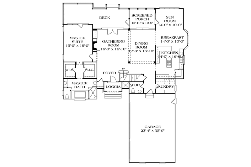 Home Plan - Floor Plan - Main Floor for Country House Plan #453-306 - 3 bed, 3.5 bath