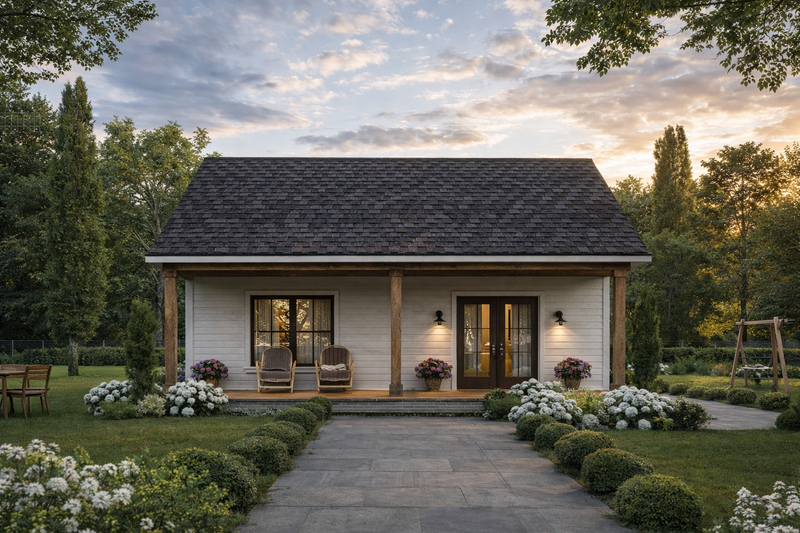 House Blueprint - Exterior - Rear Elevation for Farmhouse House Plan #1117-41 - 1 bed, 1 bath