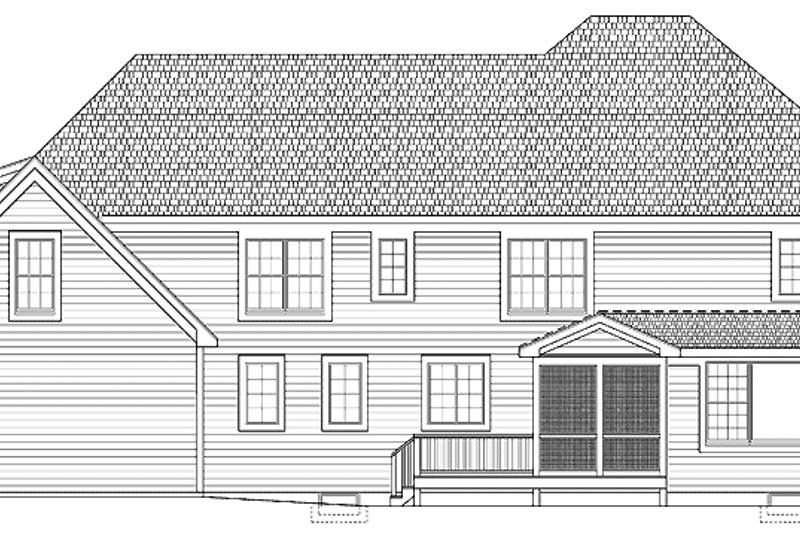 Dream House Plan - Exterior - Rear Elevation for Traditional House Plan #328-453 - 4 bed, 3.5 bath