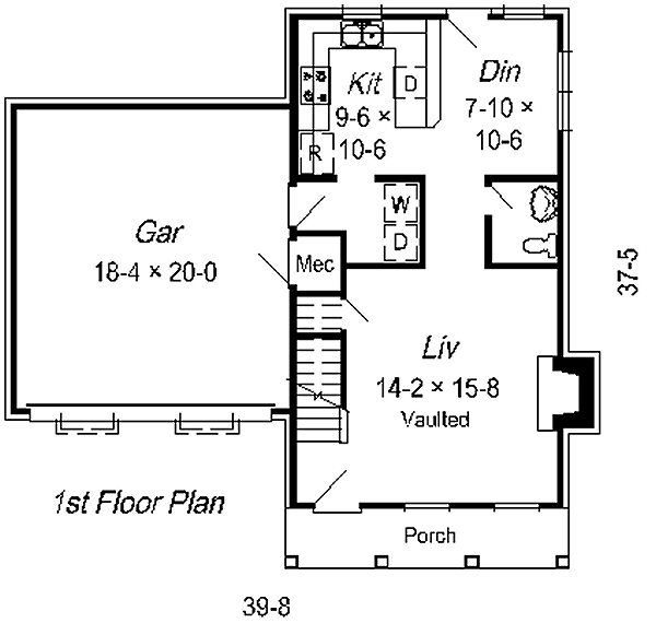 Traditional Floor Plan - Main Floor Plan #329-185