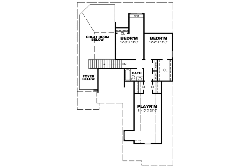 Home Plan - Floor Plan - Upper Floor for European House Plan #34-251 - 4 bed, 3 bath