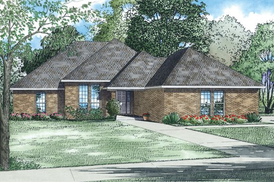Exterior - Front Elevation 3 for Ranch House Plan #17-2837 - 3 bed, 2 bath