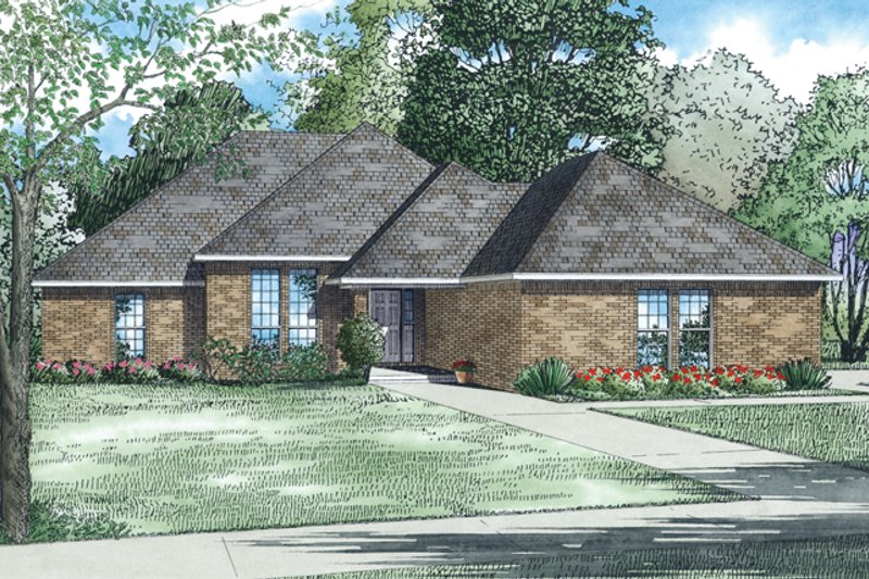 Dream House Plan - Exterior - Front Elevation 3 for Ranch House Plan #17-2837 - 3 bed, 2 bath