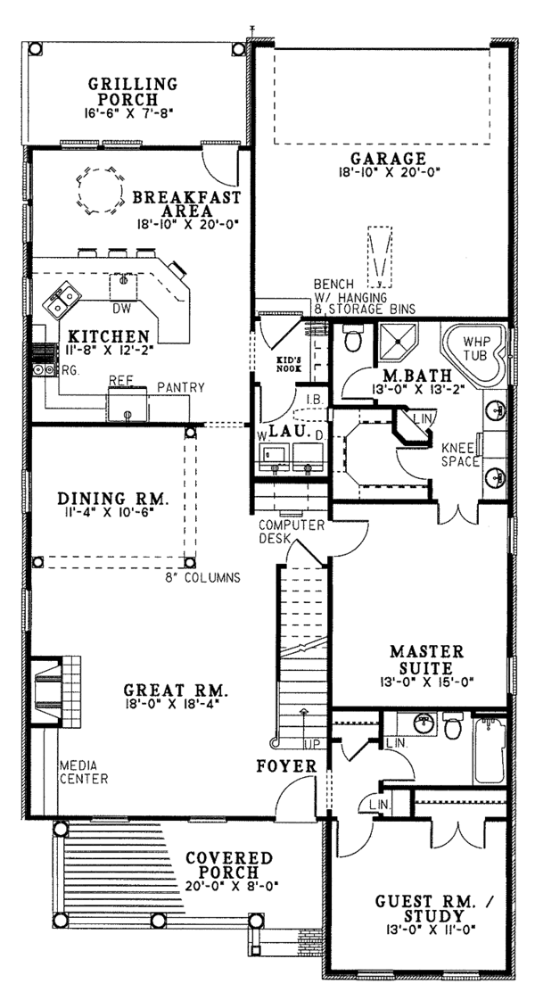Dream House Plan - Country Floor Plan - Main Floor Plan #17-2664