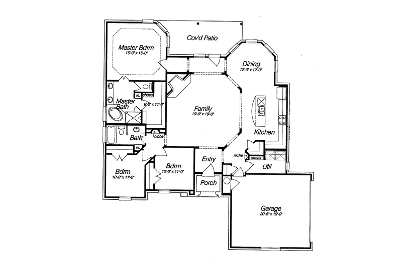 Dream House Plan - Floor Plan - Main Floor for Country House Plan #946-4 - 3 bed, 2 bath