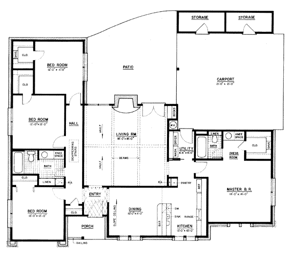 Home Plan - Ranch Floor Plan - Main Floor Plan #36-375