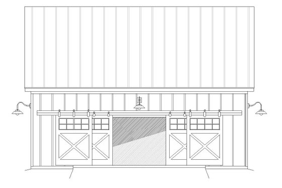 Exterior - Front Elevation 3 for Barndominium House Plan #932-106, 0 bath