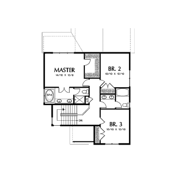 Home Plan - Traditional Floor Plan - Upper Floor Plan #48-388