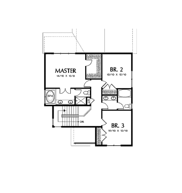 Dream House Plan - Traditional Floor Plan - Upper Floor Plan #48-388