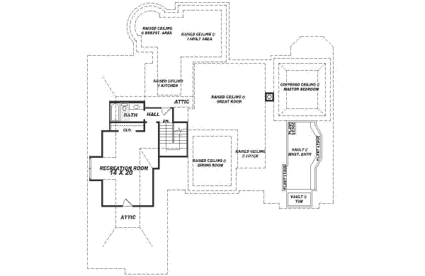 Traditional Floor Plan - Upper Floor Plan #81-399