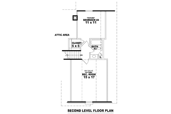 Floor Plan - Upper Floor for European House Plan #81-13755 - 3 bed, 2 bath