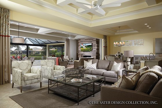 Interior - Family Room for Mediterranean House Plan #930-456 - 3 bed, 4.5 bath