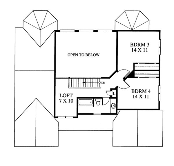 House Design - Traditional Floor Plan - Upper Floor Plan #1053-27