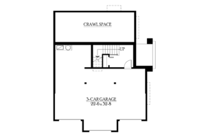 Floor Plan - Lower Floor for Craftsman House Plan #132-311 - 3 bed, 2.5 bath