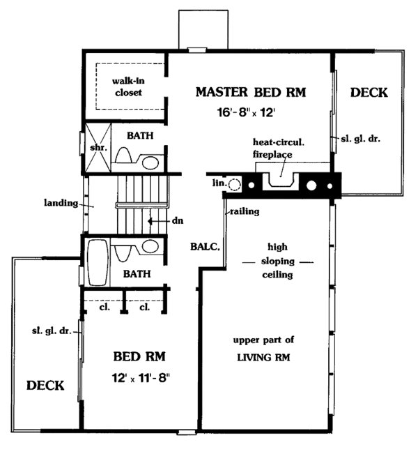 House Plan Design - Contemporary Floor Plan - Upper Floor Plan #456-69