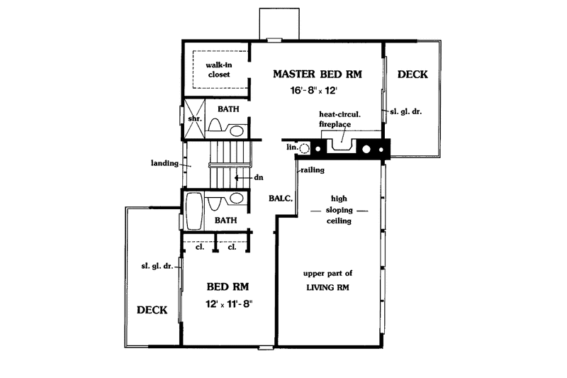 Home Plan - Floor Plan - Upper Floor for Contemporary House Plan #456-69 - 3 bed, 3.5 bath