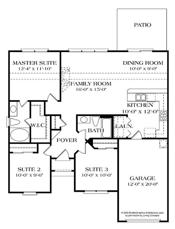 Home Plan - Colonial Floor Plan - Main Floor Plan #453-373
