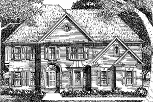 House Design - Exterior - Front Elevation for Colonial House Plan #129-171 - 5 bed, 4 bath