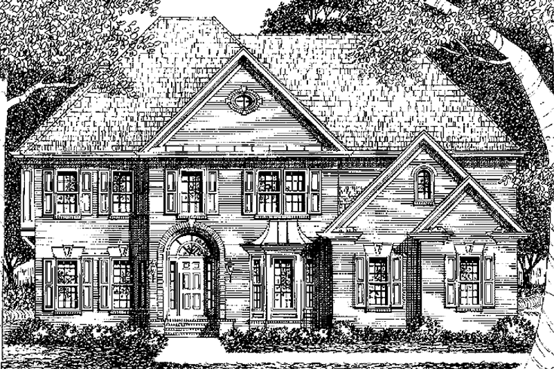 Architectural House Design - Colonial Exterior - Front Elevation Plan #129-171